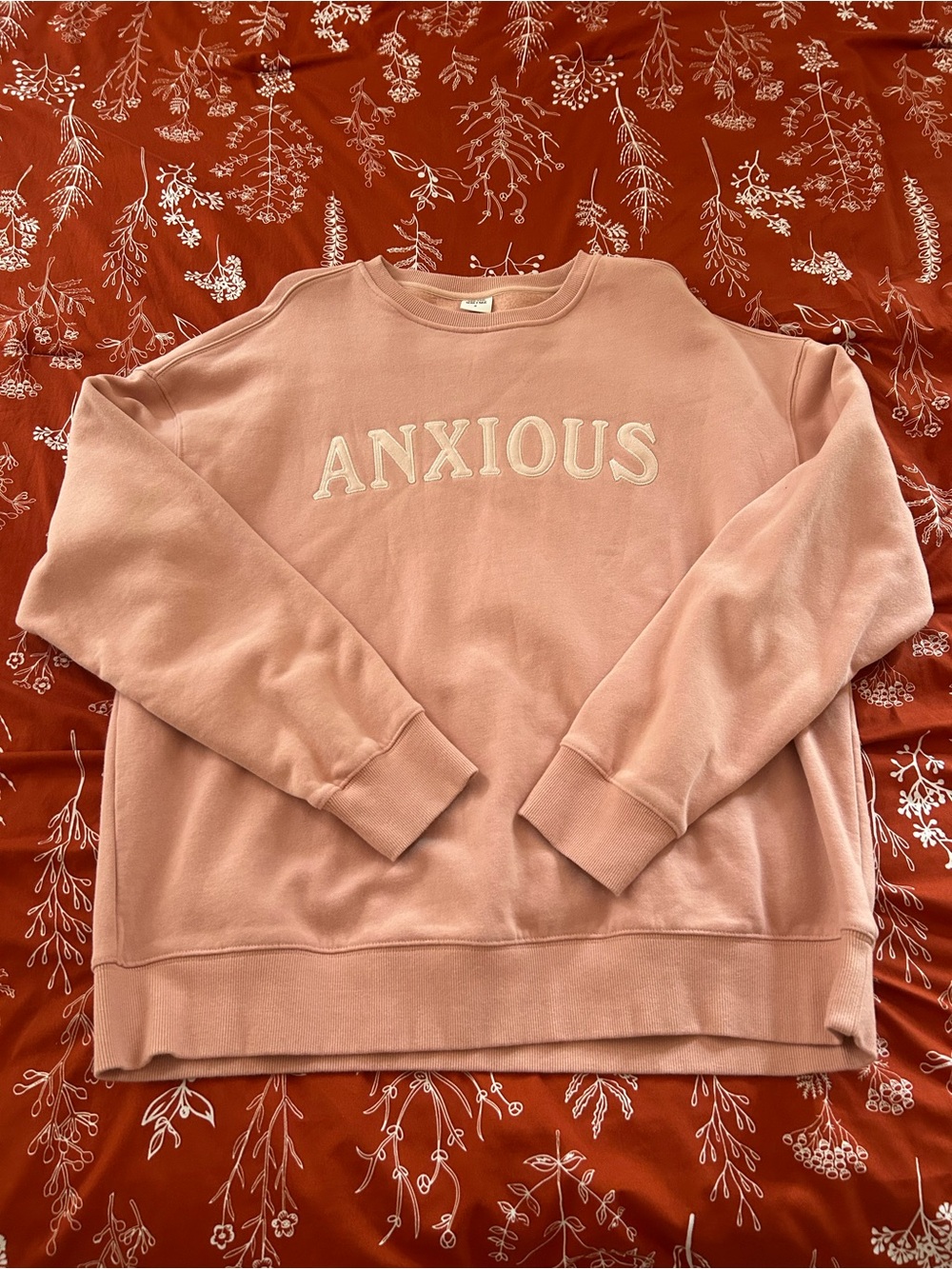 See the way i see 'ANXIOUS' Pink Crewneck Sweatshirt